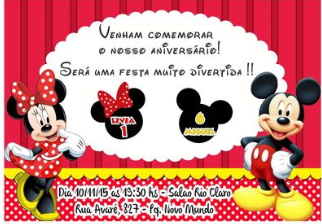 Convite de aniversário do mickey