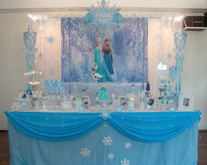 decoração festa da frozen