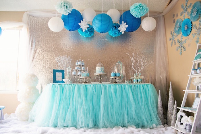 decoração festa da frozen