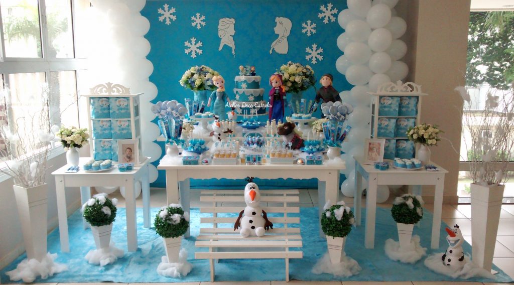 decoração festa frozen uma aventura congelante