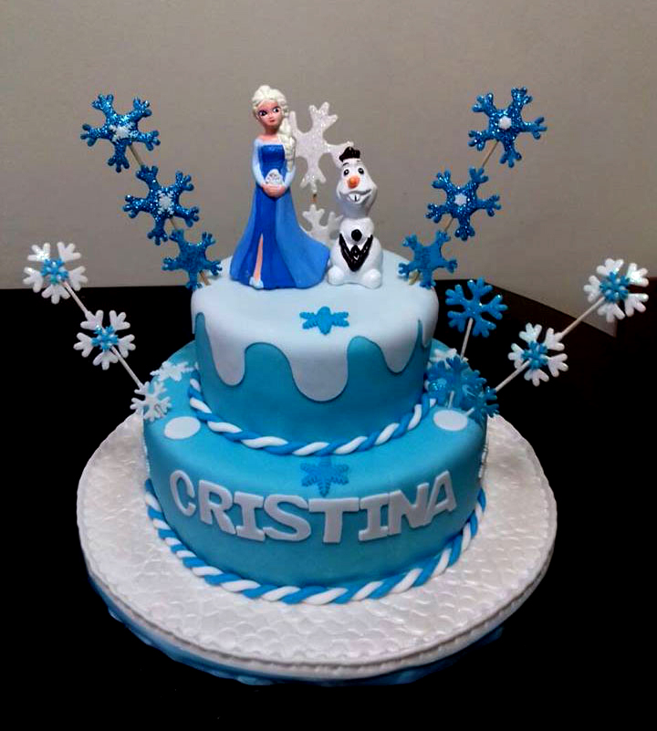 bolo decorado festa da frozen