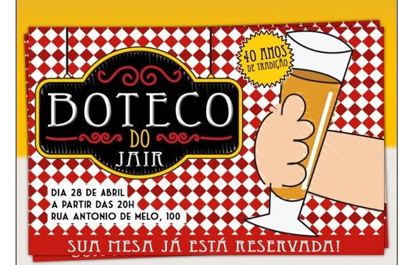 convite de festa de boteco