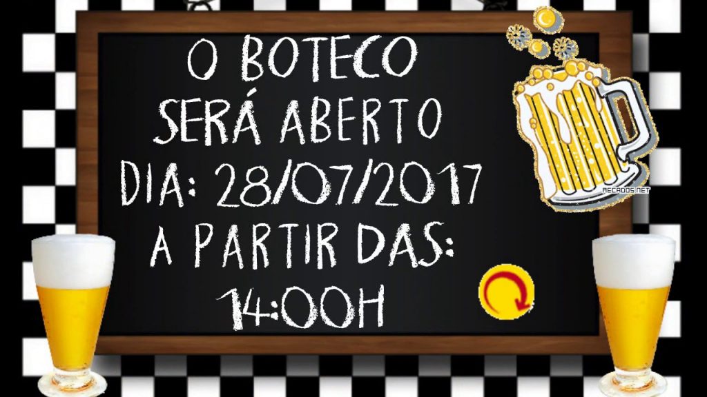 convite de festa de boteco