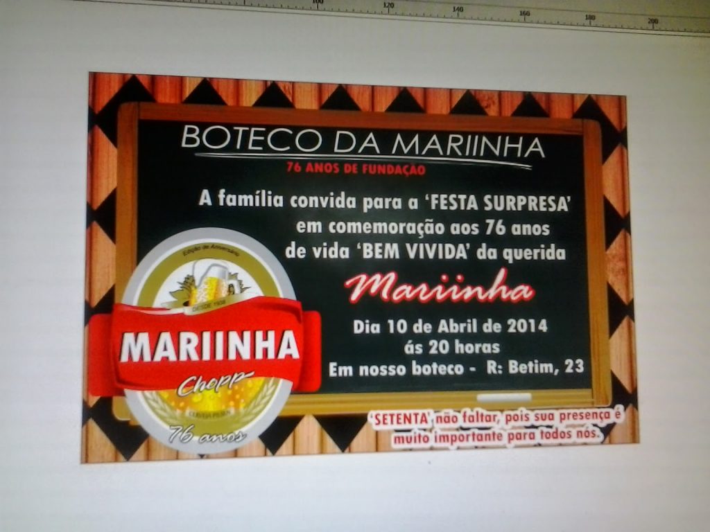 convite de festa de boteco