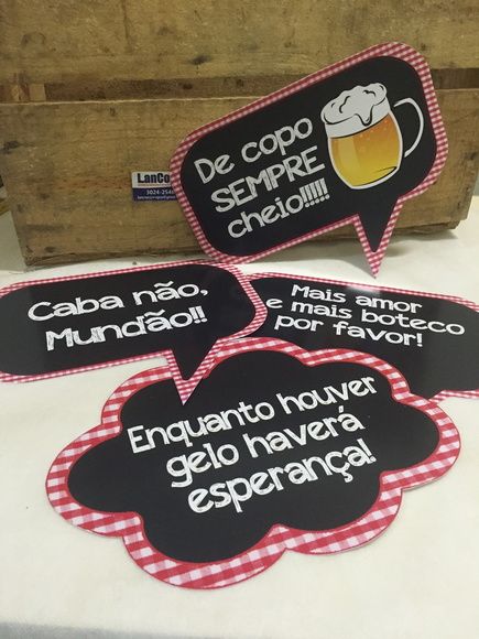 plaquinhas para festa boteco