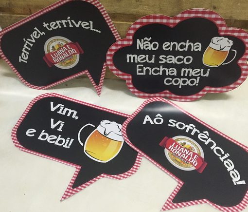 plaquinhas para festa boteco