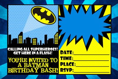 convite festa batman