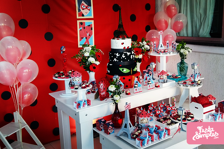 mesa de festa da ladybug