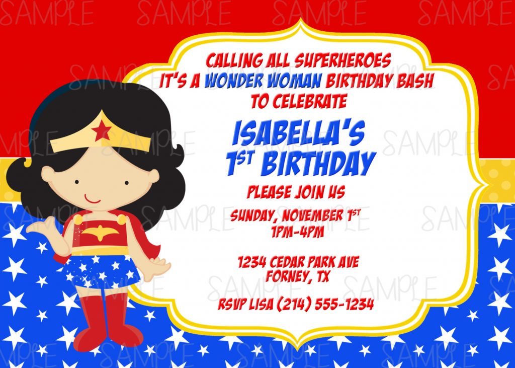 Wonder Woman Party Invitation