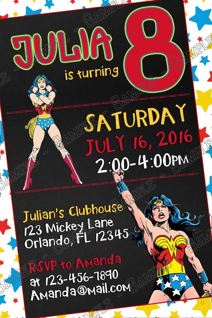 Wonder Woman Party Invitation