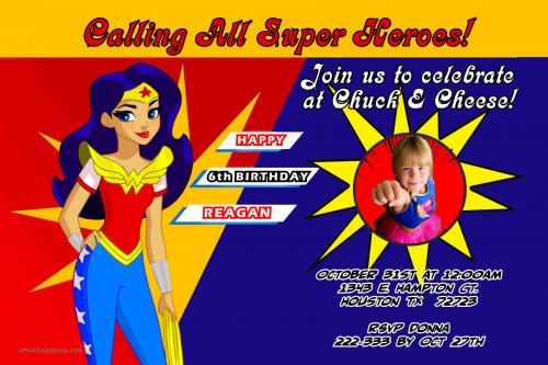 Wonder Woman Party Invitation