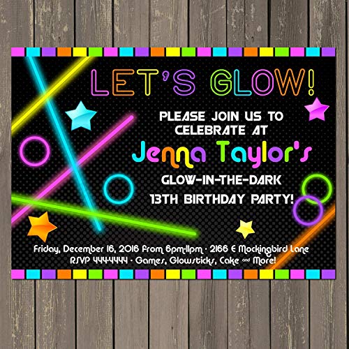 convite festa neon