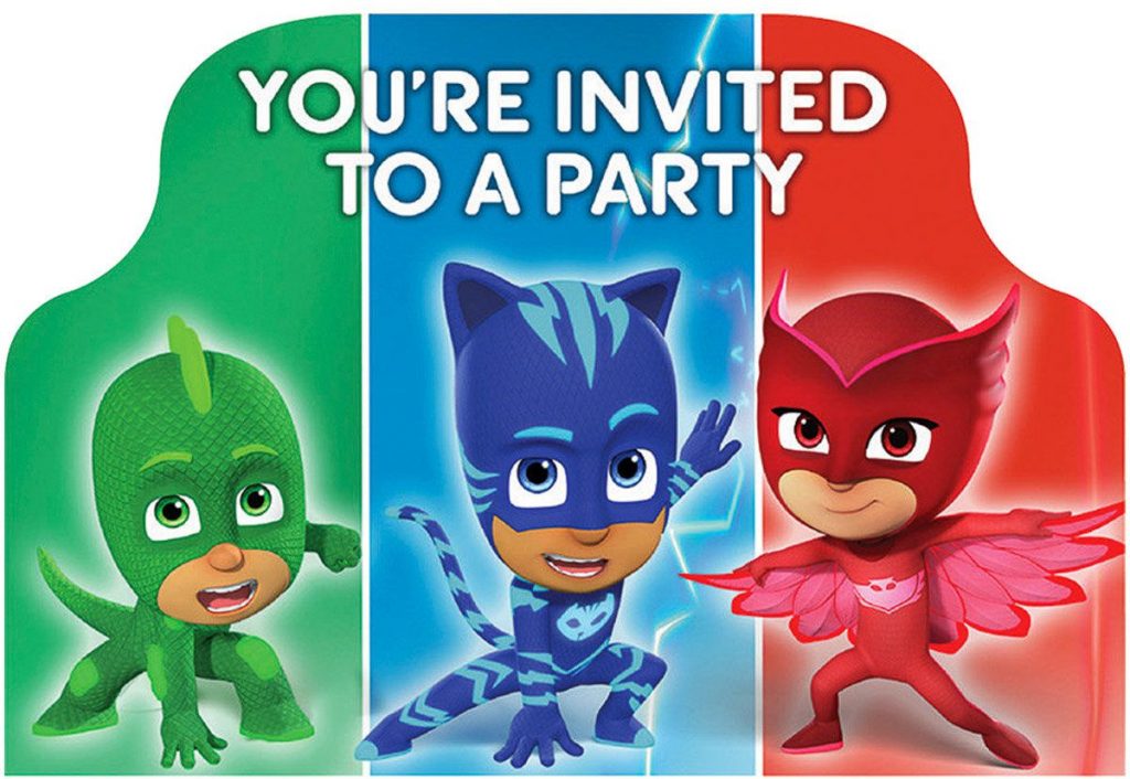 convite festa infantil pj masks