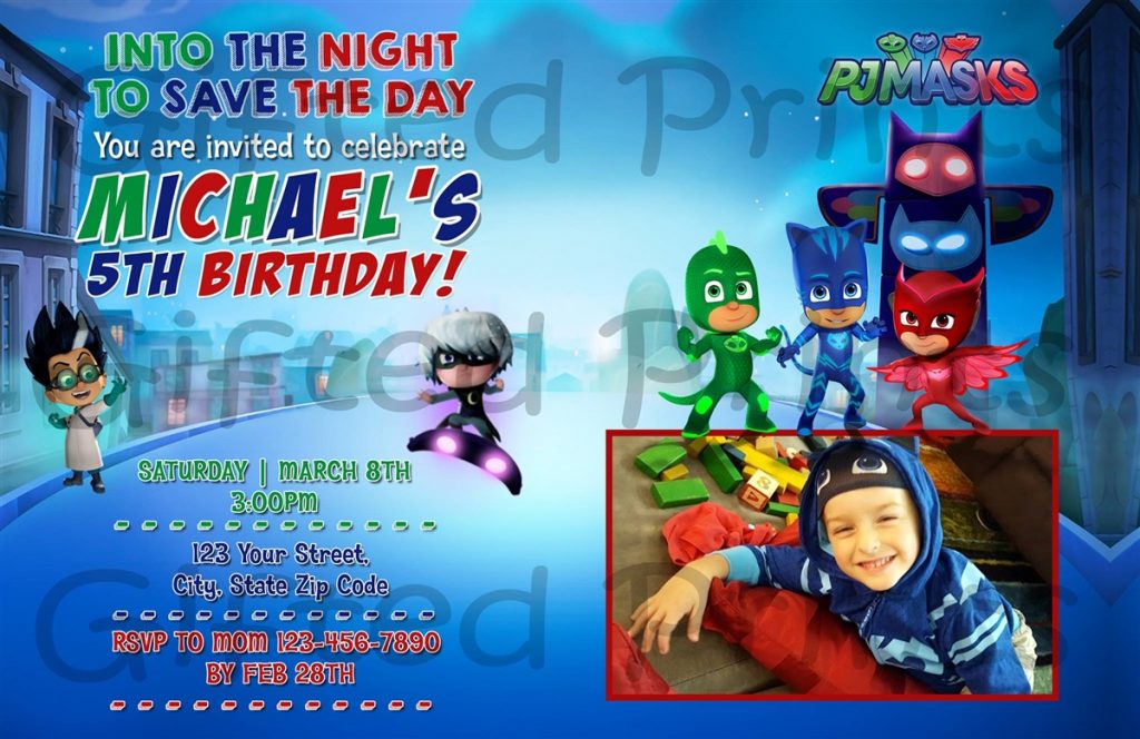 convite festa infantil pj masks