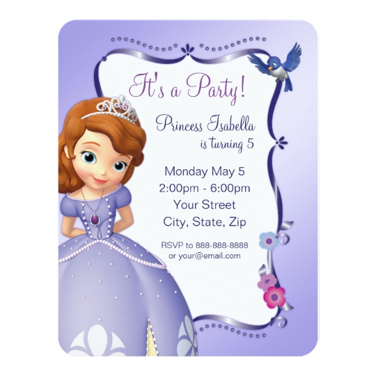 convite festa princesa sofia
