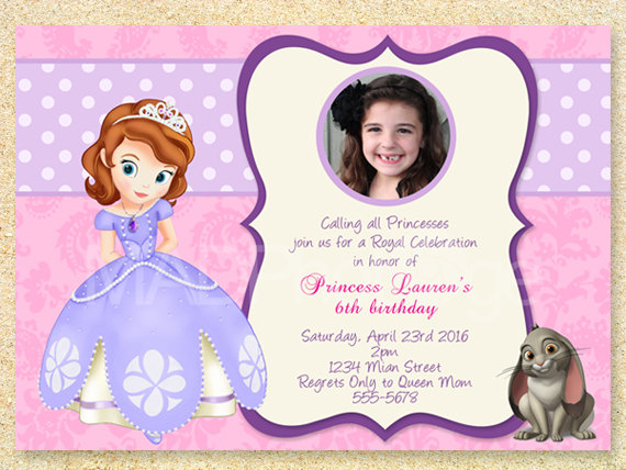 convite festa princesa sofia
