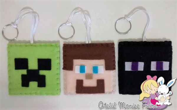 lembrancinha minecraft feltro