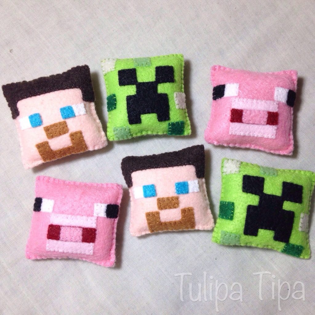 lembrancinha minecraft feltro