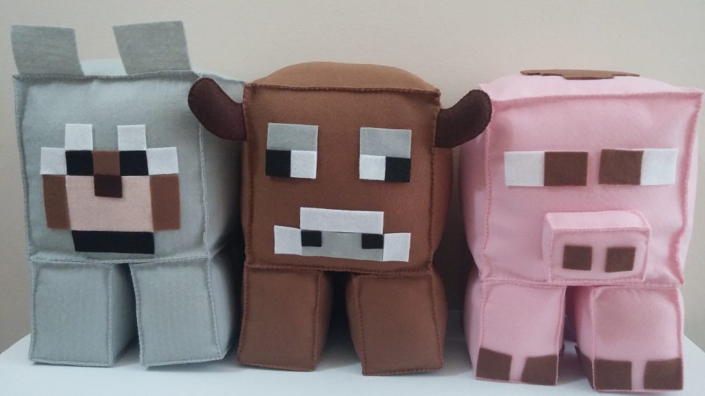 lembrancinha minecraft feltro