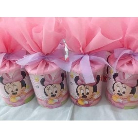 embrancinhas da minnie com lata de leite