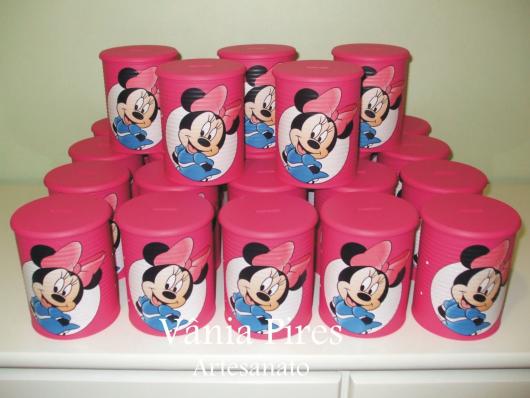 embrancinhas da minnie com lata de leite