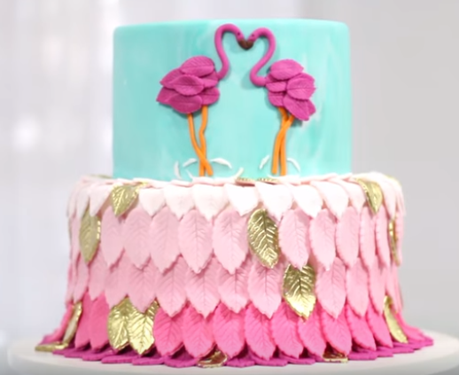 como fazer bolo flamingo