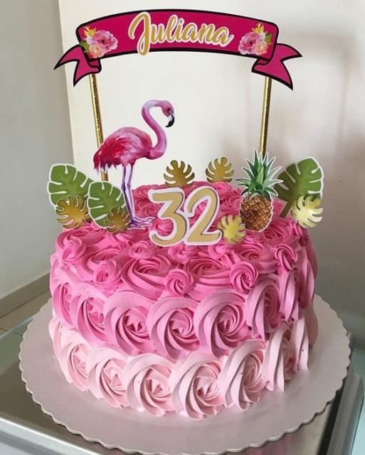 bolo flamingo chantilly glace