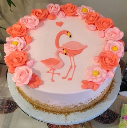 bolo flamingo chantilly glace