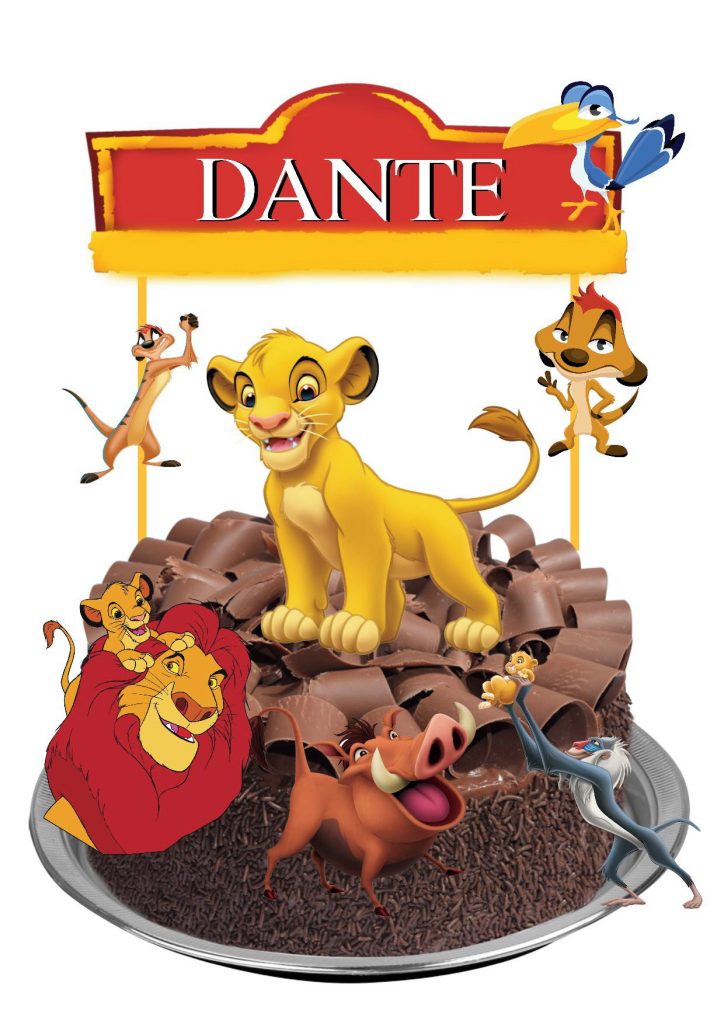 topo de bolo rei leão