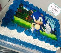 Bolo do sonic com papel arroz