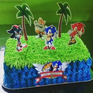 Bolo do sonic quadrado