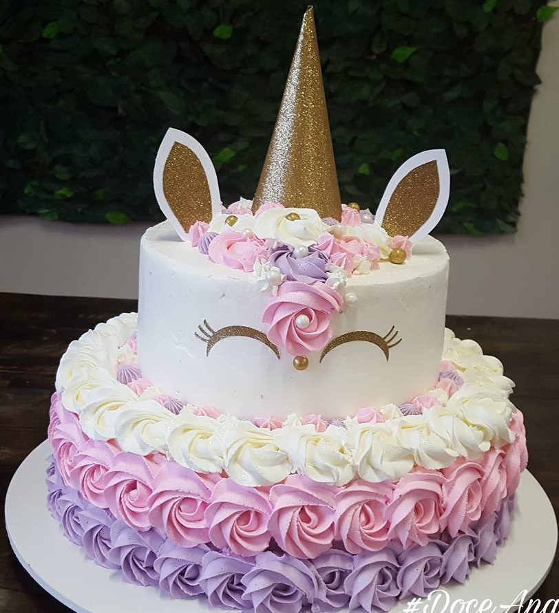 bolo unicornio chantilly simples