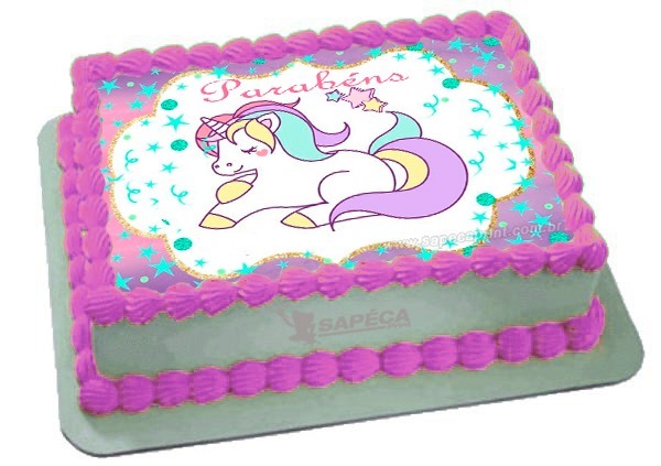 bolo unicornio chantilly papel arroz