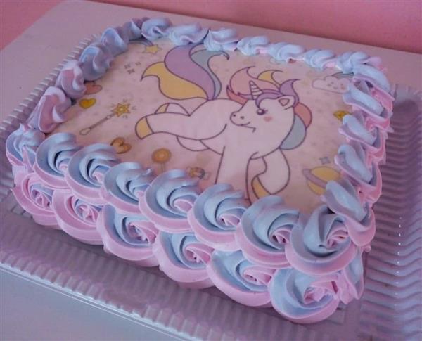 bolo unicornio chantilly papel arroz