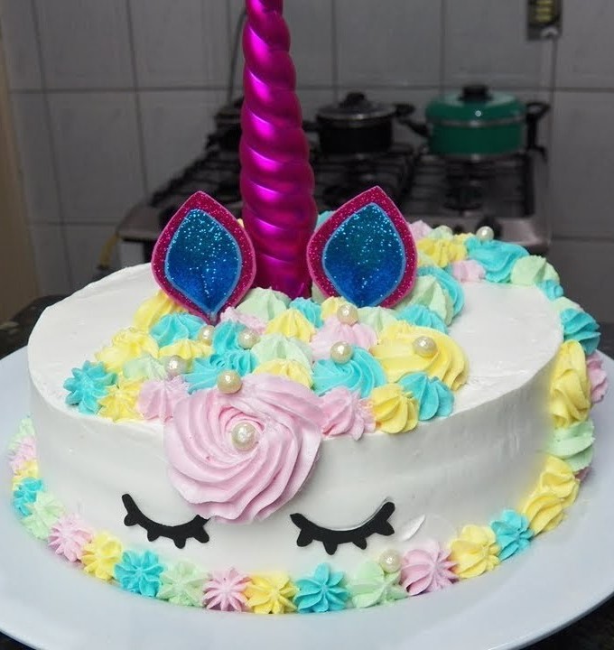 bolo unicornio chantilly simples