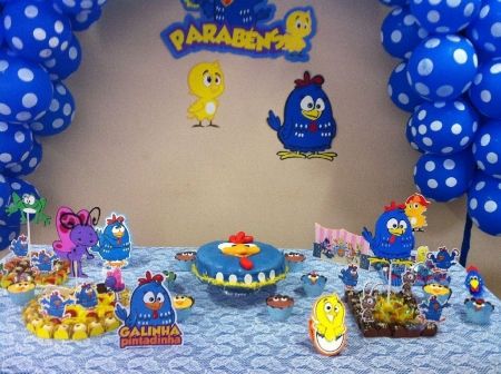 festa galinha pintadinha azul