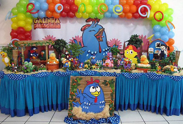 festa galinha pintadinha azul