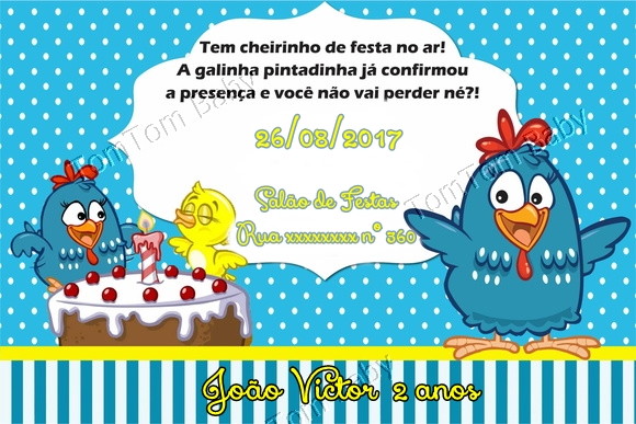 convite festa galinha pintadinha