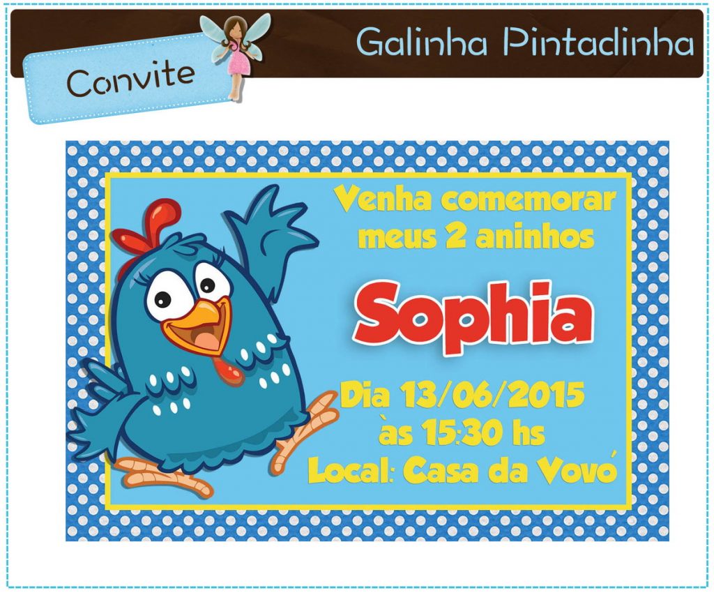 convite festa galinha pintadinha