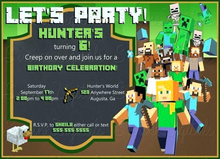 convite festa minecraft
