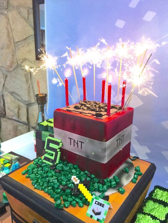 bolo festa minecraft