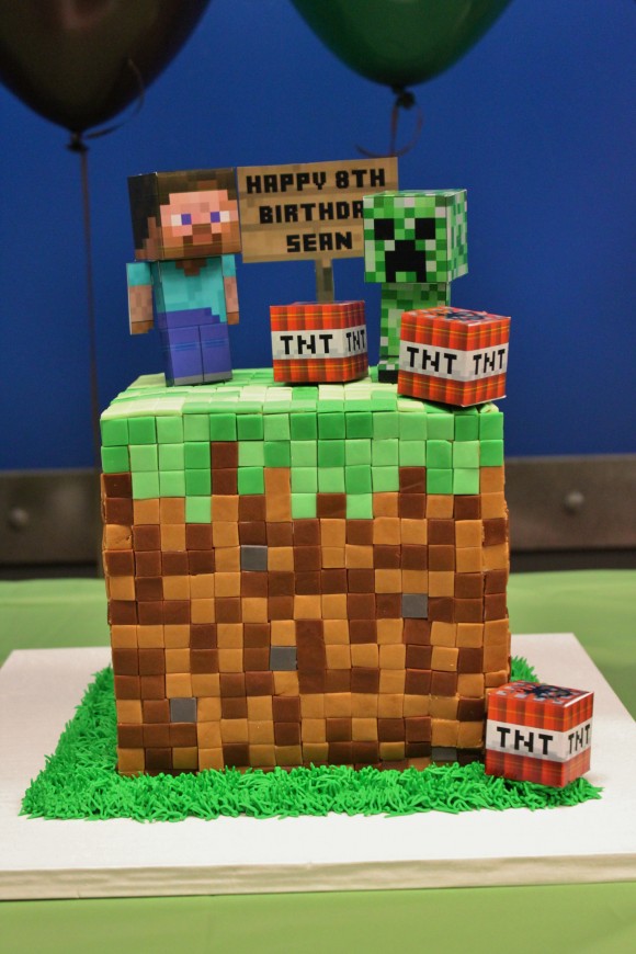 bolo festa minecraft