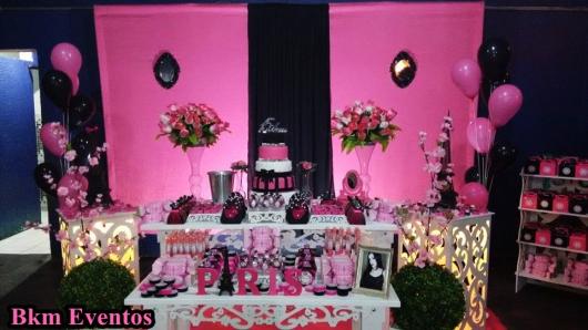 festa paris pink e preto