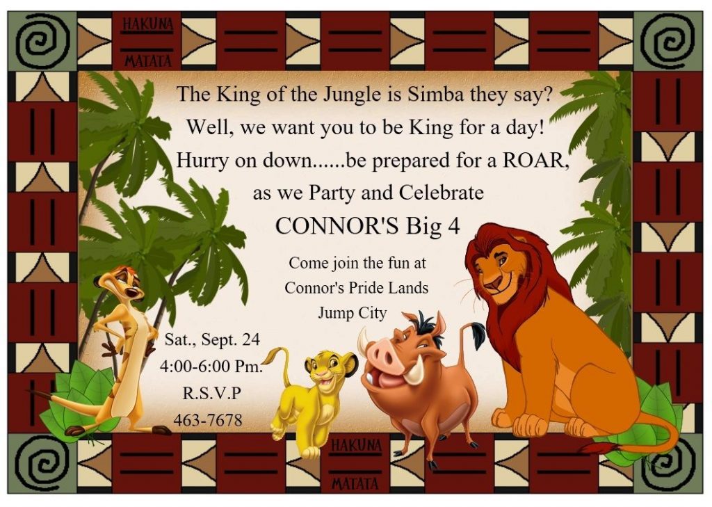 convite festa rei leão