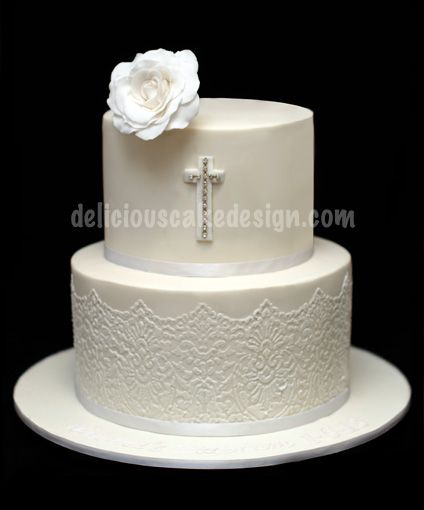 bolo batizado branco