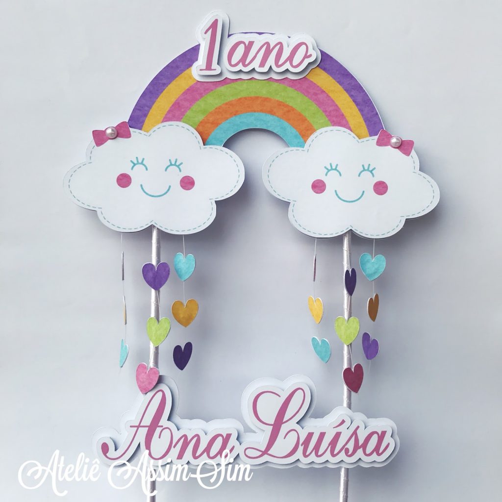 topo e bolo chuva de amor