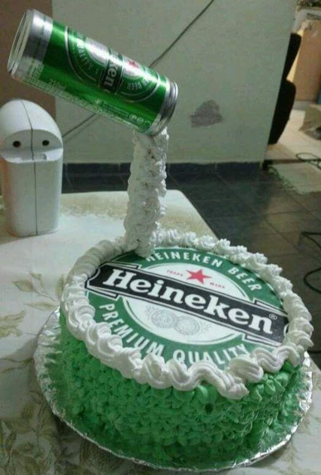 bolo da heineken lata