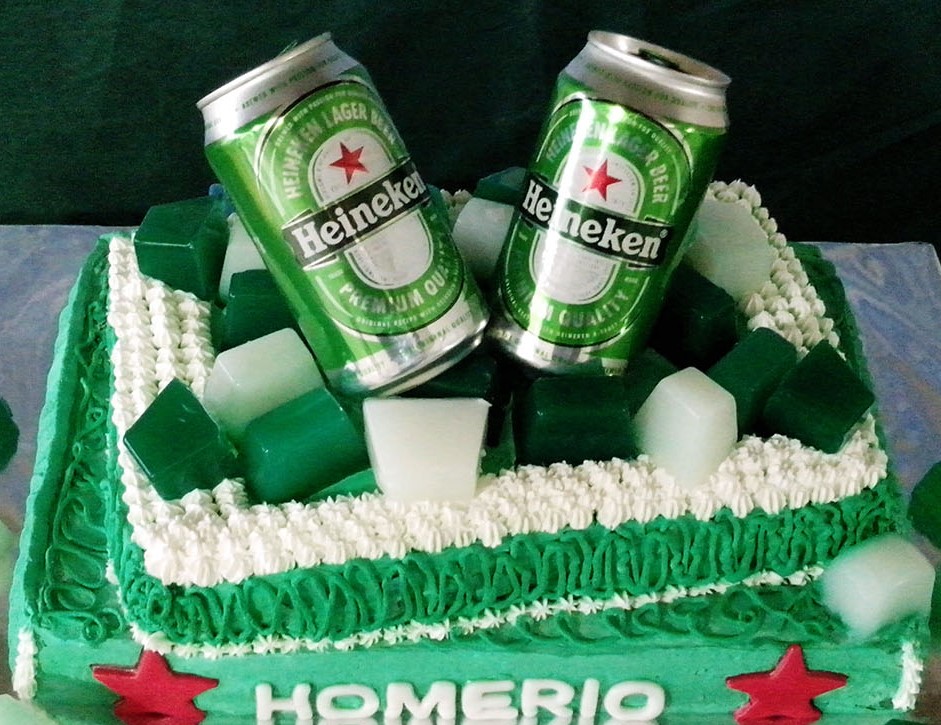  bolo da heineken quadrado