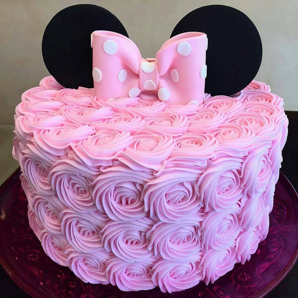 bolo Minnie rosa simples