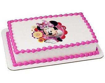 bolo Minnie rosa papel arroz